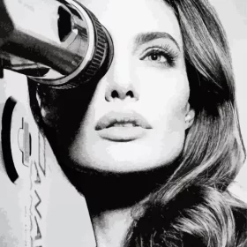 Black And White Angelina Jolie Paint by Number