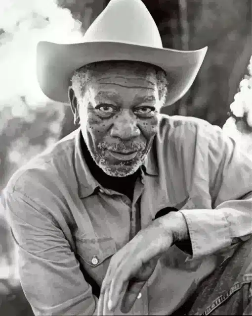 Black And White Morgan Freeman Paint by Number