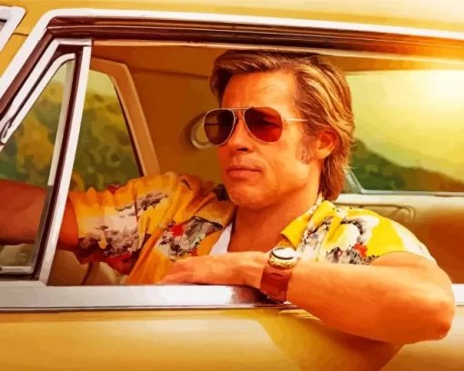 Brad Pitt Once Upon A Time In Hollywood Paint by Number