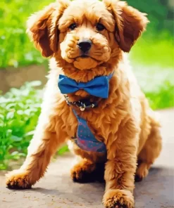 Brown Labradoodle Puppy Paint by Number