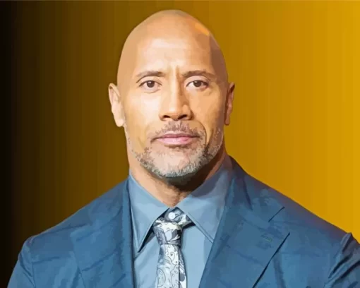 Charismatic Dwayne Johnson Paint by Number