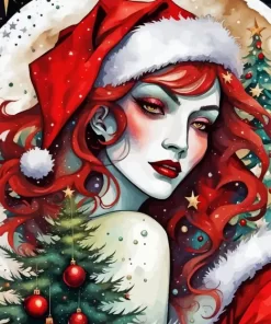 Christmas Lady Paint by Number