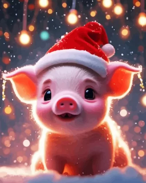 Christmas Pig Paint by Number