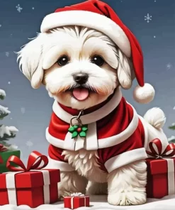 Christmas Puppy Paint by NumbersChristmas Puppy Paint by Number