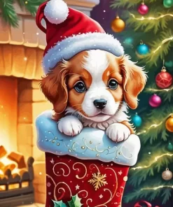 Christmas Puppy Paint by Number