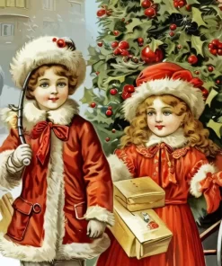 Christmas Siblings Paint by Number