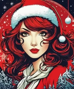 Christmas Woman Paint by Number