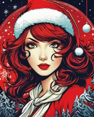 Christmas Woman Paint by Number