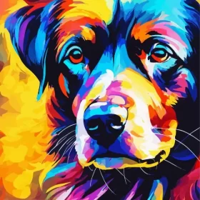 Colorful Australian Shepherd Paint by Number