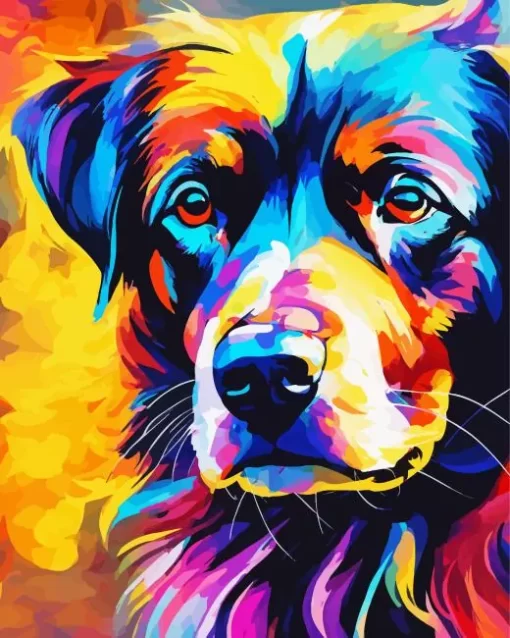 Colorful Australian Shepherd Paint by Number