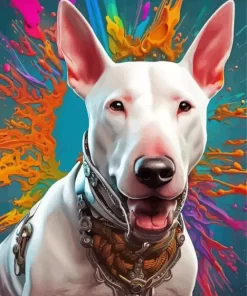 Colorful Bull Terrier Art Paint by Number