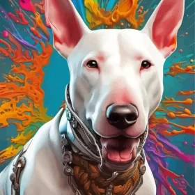 Colorful Bull Terrier Art Paint by Number