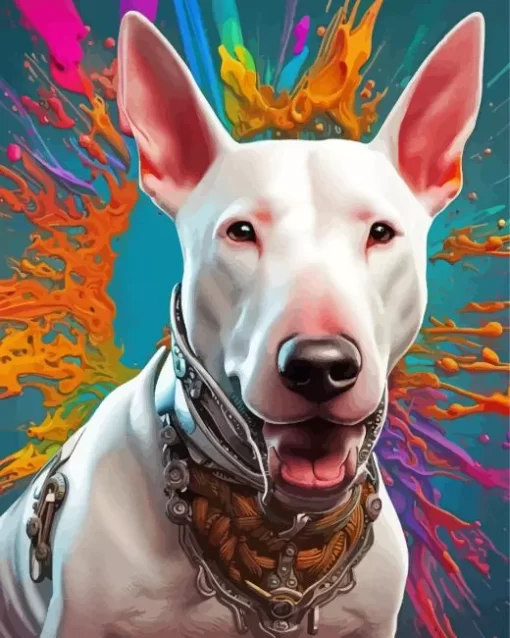 Colorful Bull Terrier Art Paint by Number