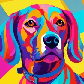 Colorful Weimaraner Dog Paint by Number