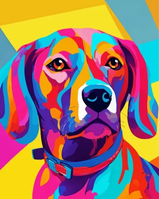 Colorful Weimaraner Dog Paint by Number