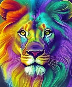 Colorful Lion Paint by Number