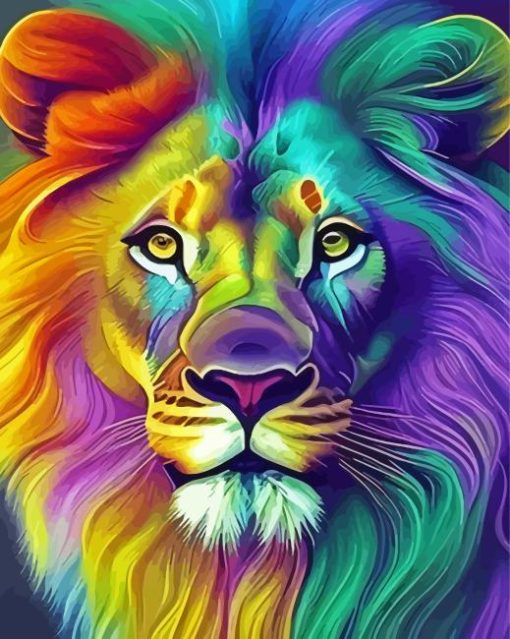 Colorful Lion Paint by Number