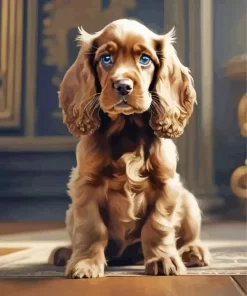 Cute English Cocker Spaniel Paint by Number