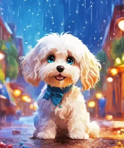 Cute Maltese Dog Paint by Number