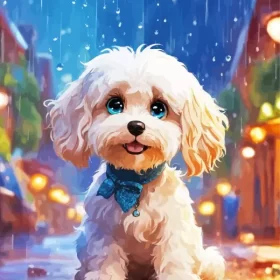 Cute Maltese Dog Paint by Number