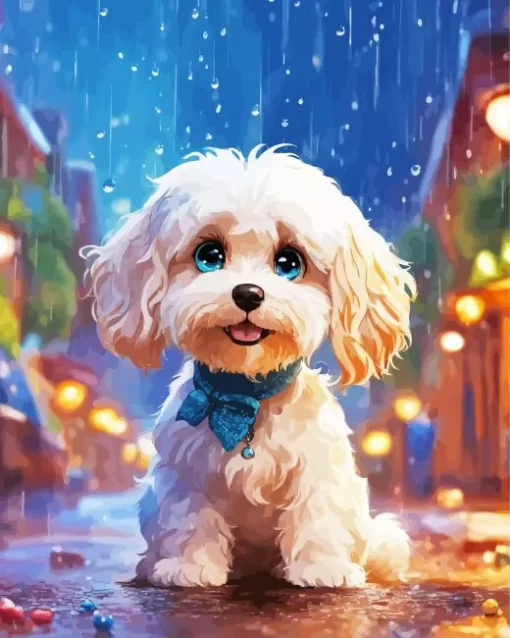 Cute Maltese Dog Paint by Number