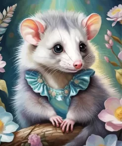 Cute Opossum Paint by Number