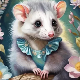 Cute Opossum Paint by Number