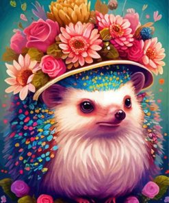 Floral Hedgehog Paint by Number