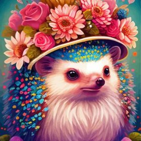 Floral Hedgehog Paint by Number