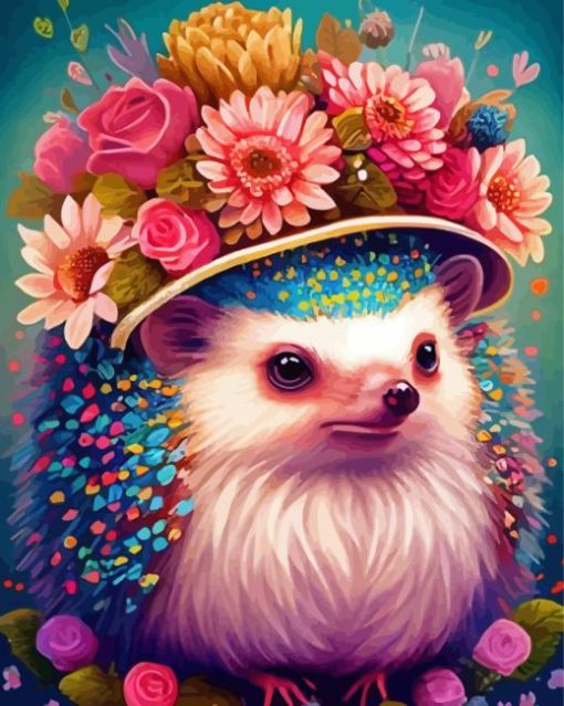 Floral Hedgehog Paint by Number