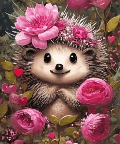 Floral Hedgehog Paint by Number