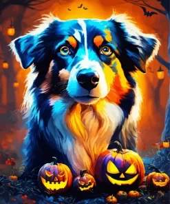 Halloween Australian Shepherd Paint by Number