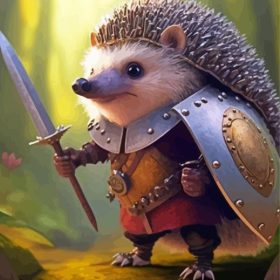 Hedgehog Warrior Paint by Number