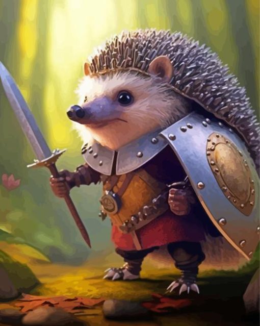 Hedgehog Warrior Paint by Number