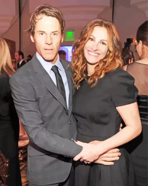 Julia Roberts And Her Husband Paint by Number