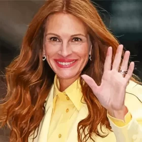 Julia Roberts Wearing Yellow Paint by Number