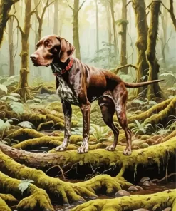 Jungle German Shorthaired Pointer Paint by Number