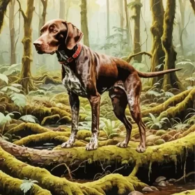 Jungle German Shorthaired Pointer Paint by Number