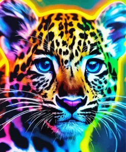 Neon Leopard Paint by Number