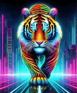 Neon Tiger Paint by Number