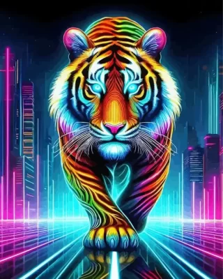 Neon Tiger Paint by Number