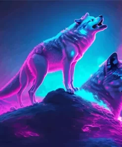 Neon Wolves Paint by Number