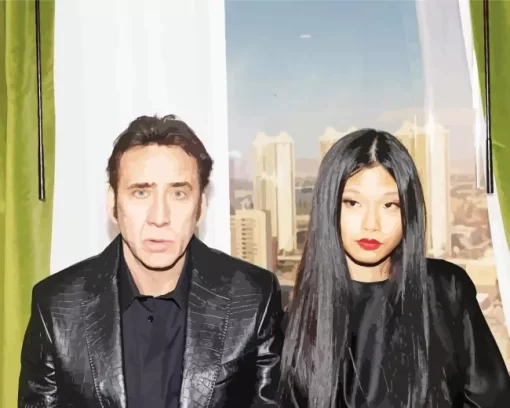 Nicolas Cage And His Wife Paint by Number