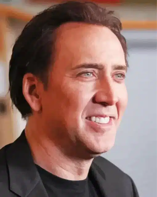 Nicolas Cage Smiling Paint by Number