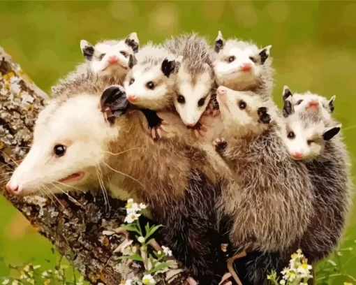 Opossums Animals Paint by Number