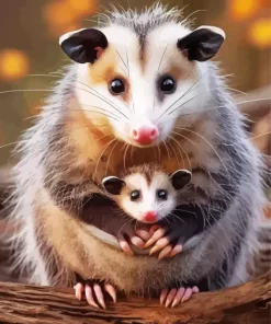 Cute Opossums Paint by Number