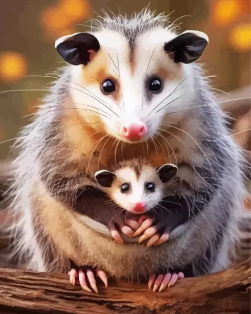 Cute Opossums Paint by Number