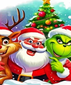 Santa And Grinch Paint by Number