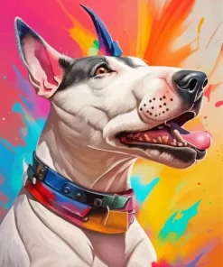 Splatter Bull Terrier Dog Paint by Number