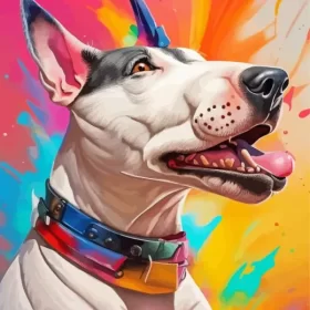 Splatter Bull Terrier Dog Paint by Number